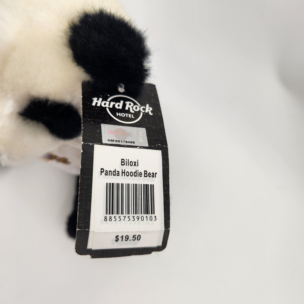 VTG Hard Rock‎ Hotel Biloxi Panda Hoodie Bear Plush 2017 Black White New W/ Tags - Picture 6 of 9